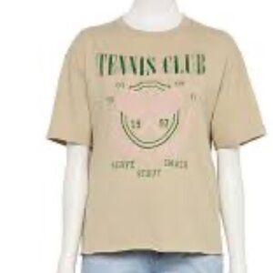 Fifth Sun Beige Tennis Club Graphic Tee